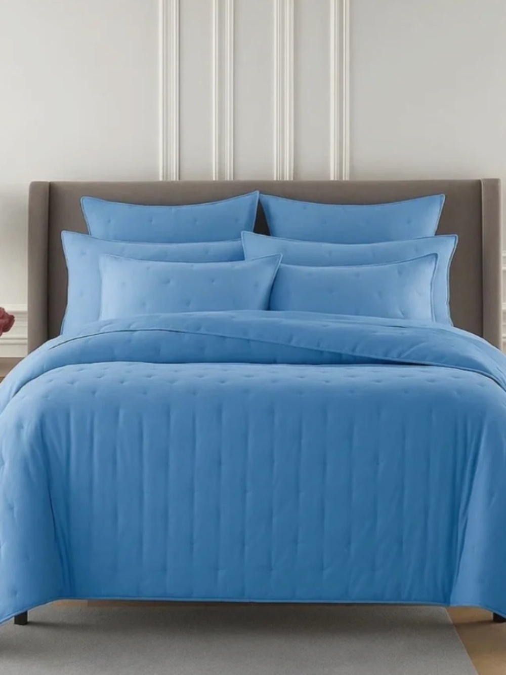 Sky Tufted Coast Blue Quilted King Coverlet Set Shams Included Rtl $270